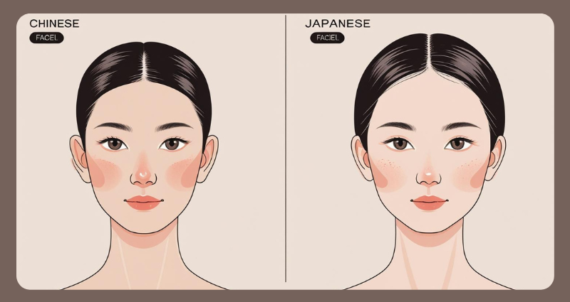 Chinese vs Japanese facial features