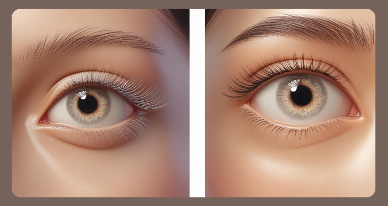 Close-up comparison of Chinese almond-shaped eyes with single eyelids and Japanese rounder eyes with double eyelid crease.