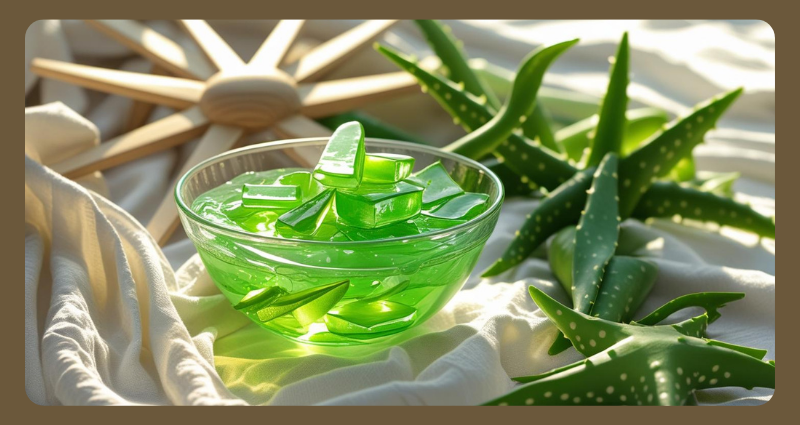 Aloe vera gel for soothing sunburn and skin healing