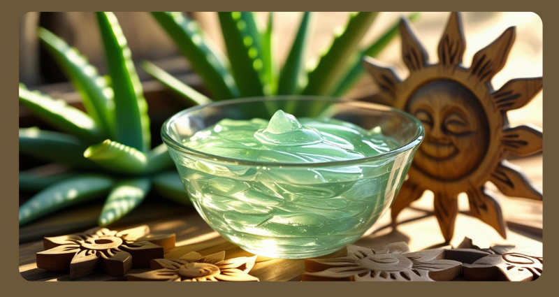 Aloe vera gel for soothing sunburn and skin healing