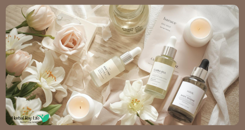 Korean skincare products used in facial spa treatments.