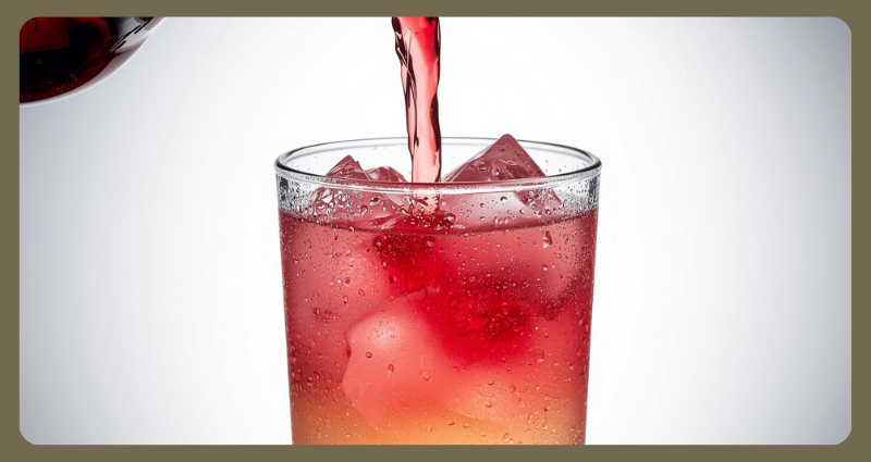 Chambord being poured into lemonade for Honey Deuce Cocktail layering