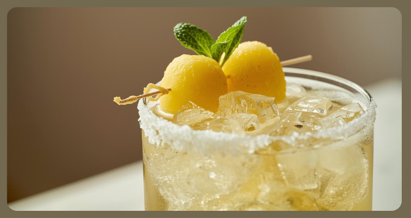 Honey Deuce Cocktail with mint herbal twist for refreshing flavor