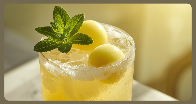 Honey Deuce Cocktail with mint herbal twist for refreshing flavor